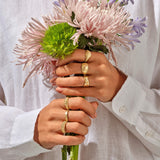 14k Soliy Yellow Gold Modern Wedding Band Ring for Women