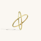Women's Plain X Ring in 14k Solid Gold