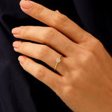 14k Gold Dainty Solitaire Ring 