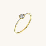 14k Real Gold Premium Half Eternity Solitaire Ring