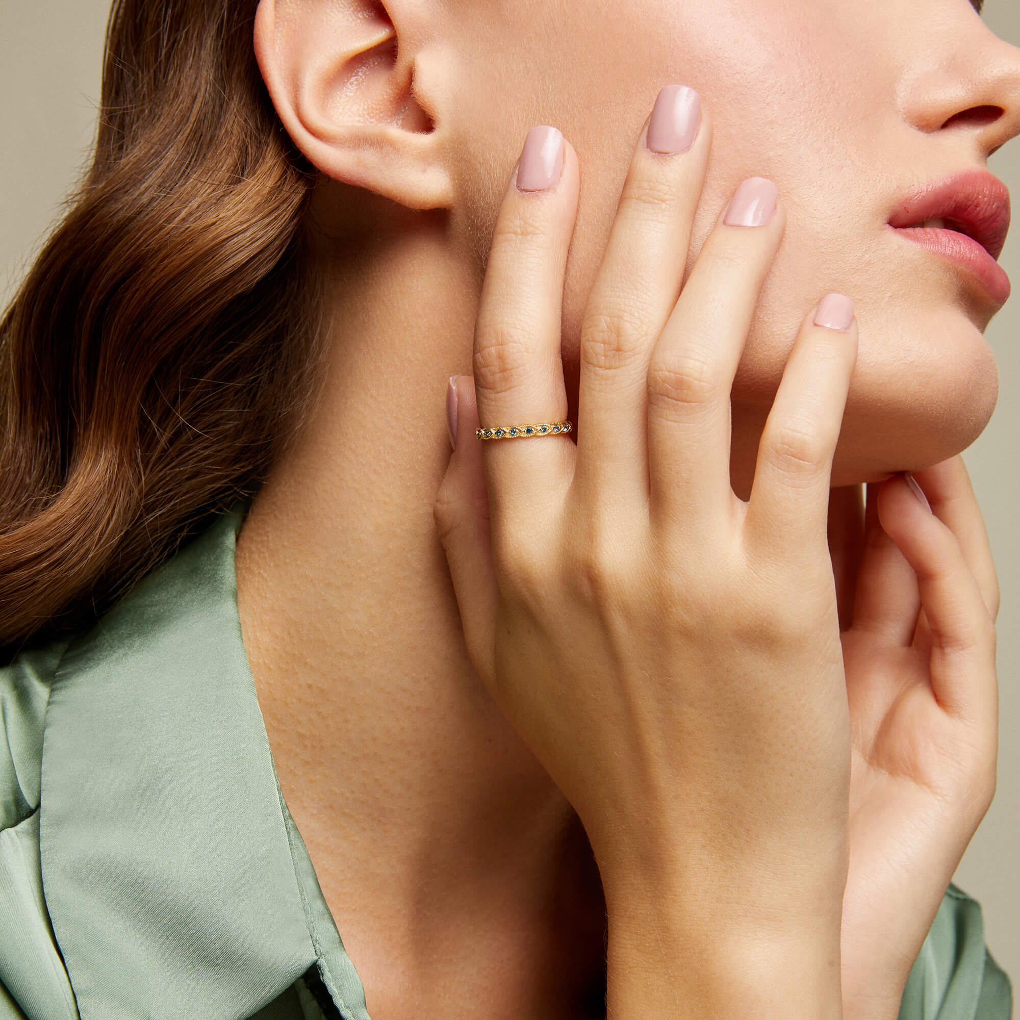 Premium Novella Stackable Ring in 14k Real Yellow Gold