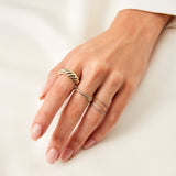 Premium Twisted Stacking Ring in 14k Real Yellow Gold