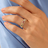 14k Real Gold Multi-Color Band Ring