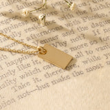 Women's Engravable Minimal Tag Pendant in 14k Solid Yellow Gold