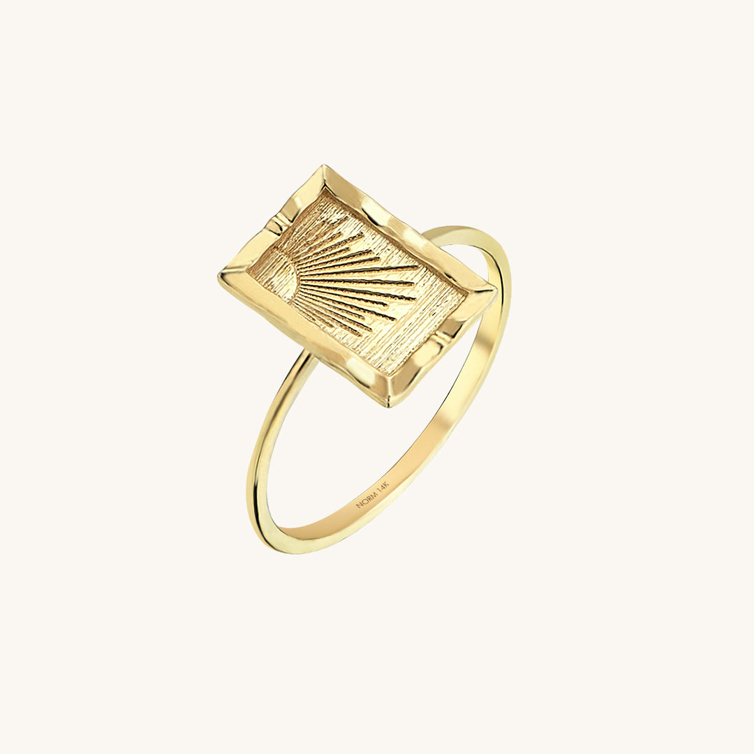 Sunshine Rectangular Ring in Gold