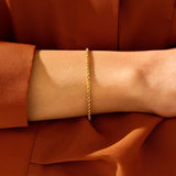 Women's Rope Chain Bracelet in 14k Solid Gold