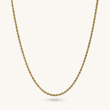 Women's 14k Solid Yellow Gold Rope Chain Necklace
