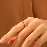 Marquise Cut Ruby Band Ring in 14k Real Gold