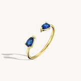 Sapphire Open Ring in 14k Solid Gold