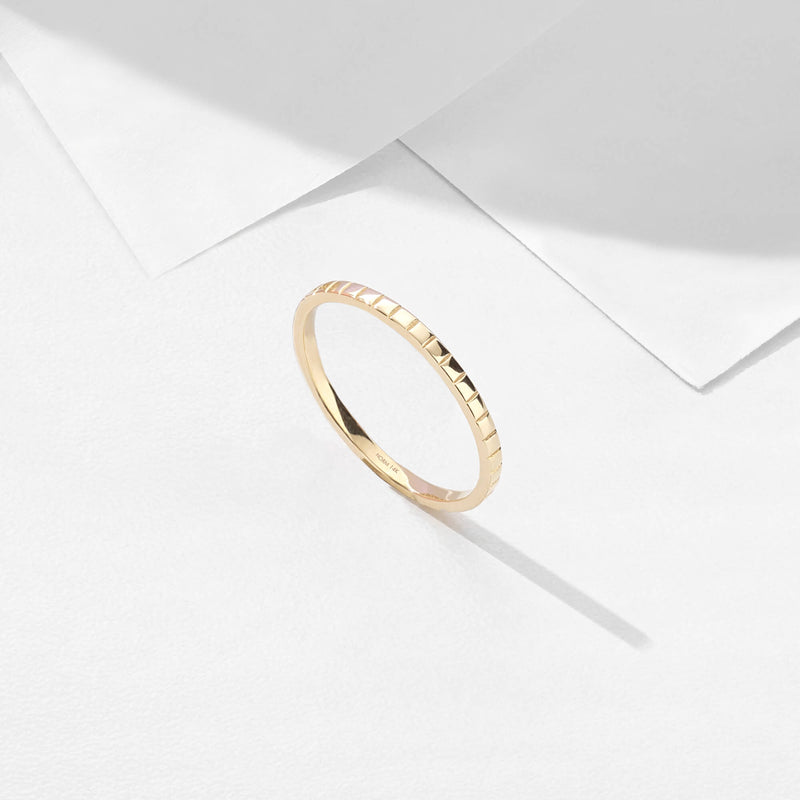 Square Band Ring in 14k Real Gold