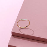 14k Real Yellow Gold Stacking Curve Ring