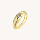 Women's Star Dome Ring in Real Gold