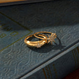 Sparkle Star Statement Ring in 14k Real Yellow Gold