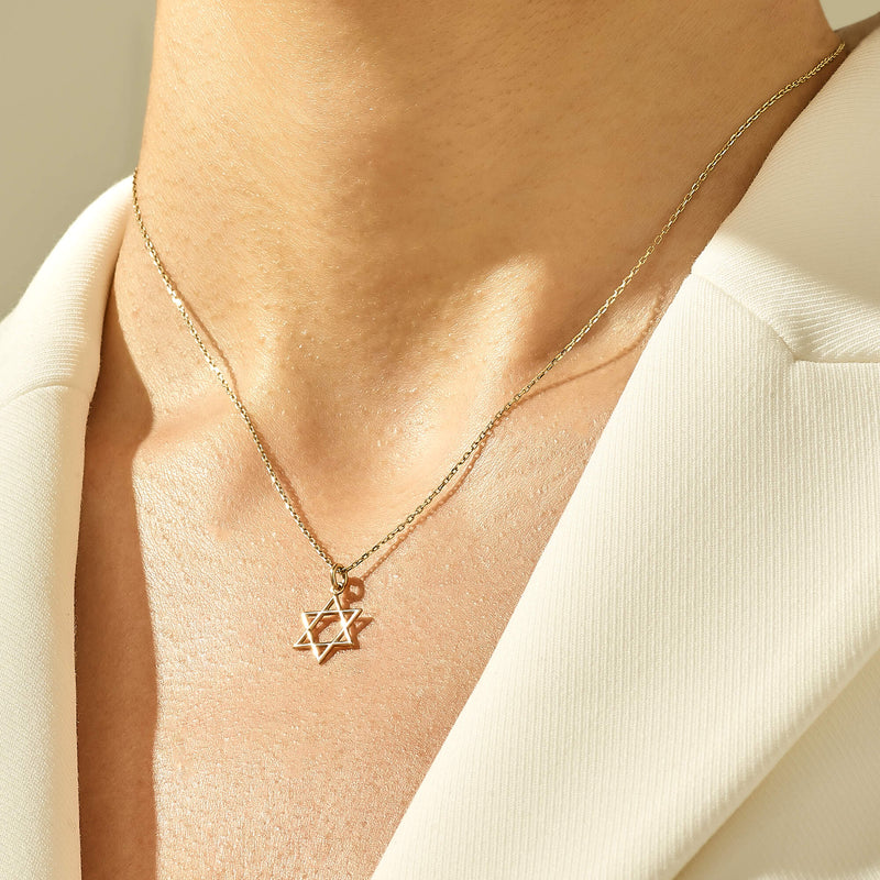 Women's Minimalist Star of David Necklace in 14k Solid Gold – NORM