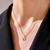 Star of David Necklace in 14k Solid Gold for Women