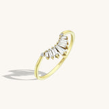 Women's Tapered Baguette Curve Ring in 14k Solid Gold