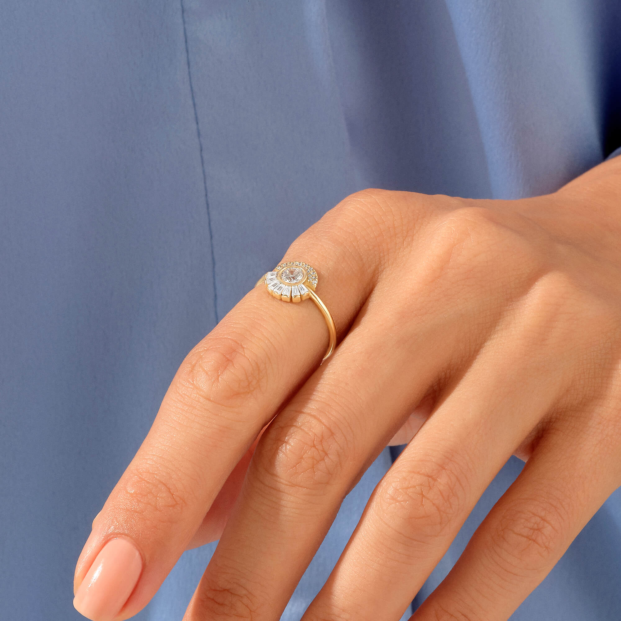 Women's Bezel Cluster Ring in 14k Solid Gold