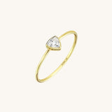Geometric Triangle Solitaire Ring in 14k Solid Gold