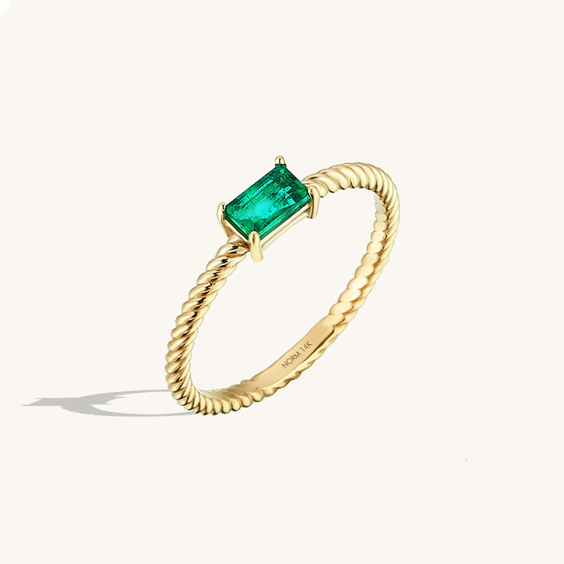 Twined Emerald Ring in 14k Solid Gold