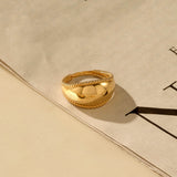 14k Solid Gold Twisted Dome Statement Ring