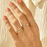 Stackable Twisted Eternity Band with White CZ in 14k Real Gold