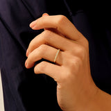 14k Gold Twisted Half Eternity Wedding Band Ring