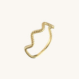 Delicate Twisted Zigzag Ring in 14k Real Gold