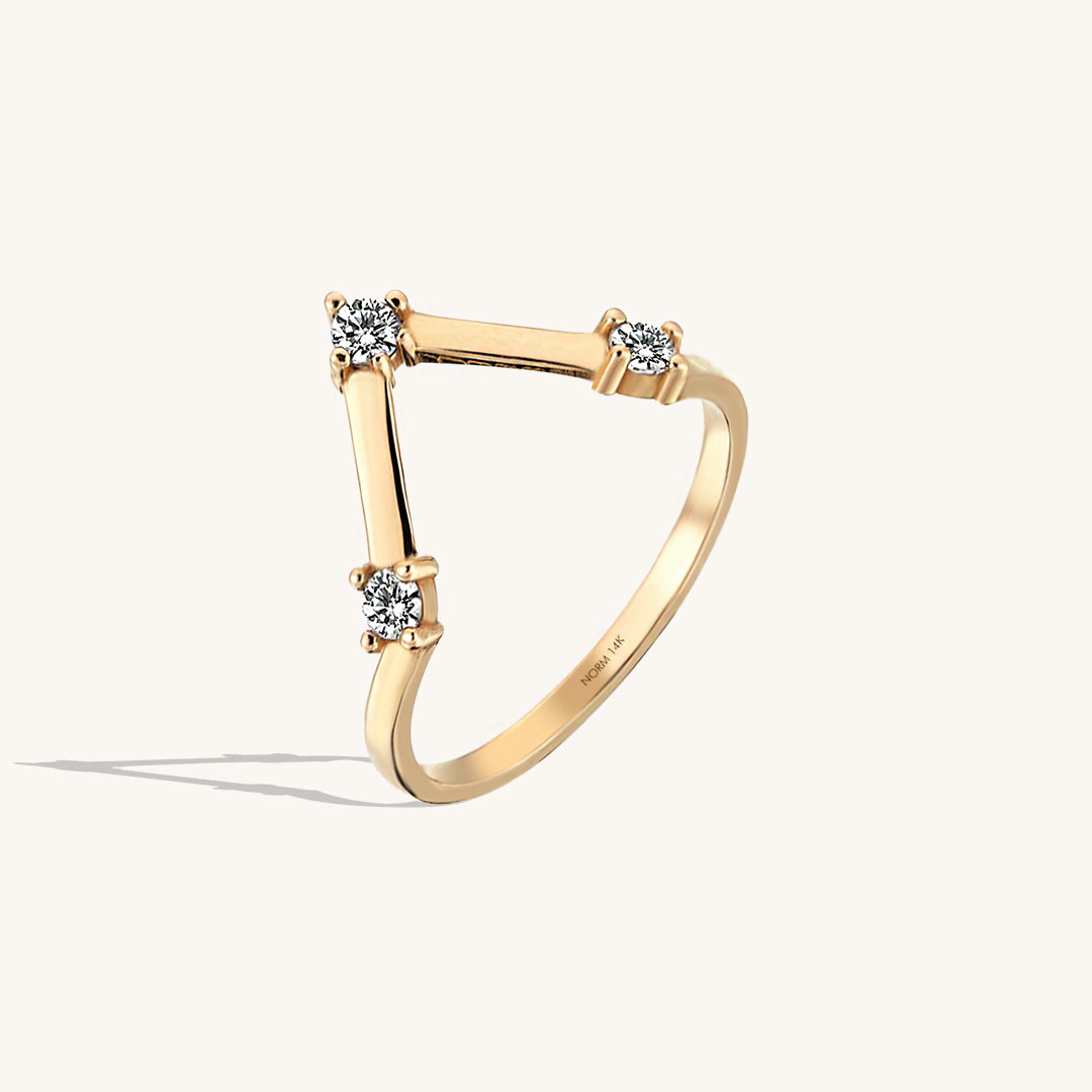 Women's V Shaped Stacking Ring in 14k Gold