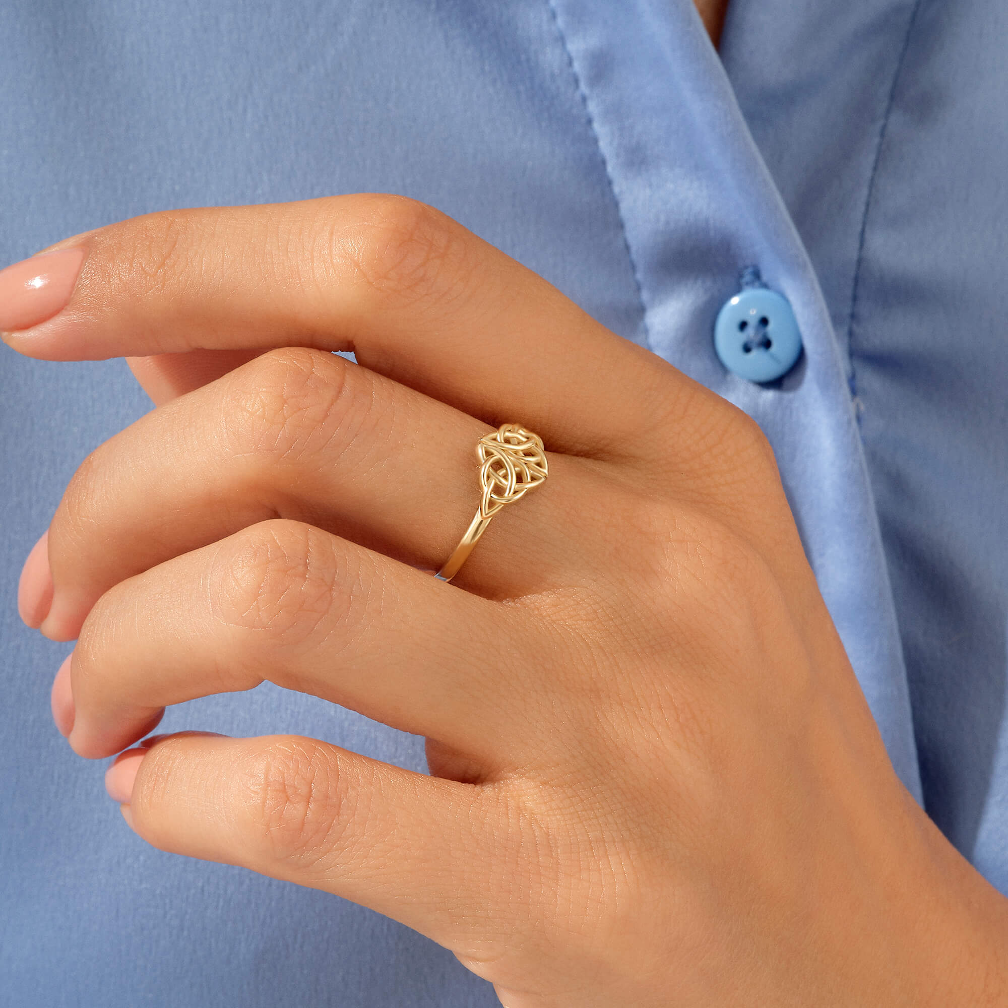 14k Gold Celtic Design Statement Ring for Women
