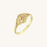 Women's 14k Real Yellow Gold Vintage Celtic Desiign Ring