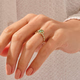 14k Real Gold Floral Vintage Engagement Ring