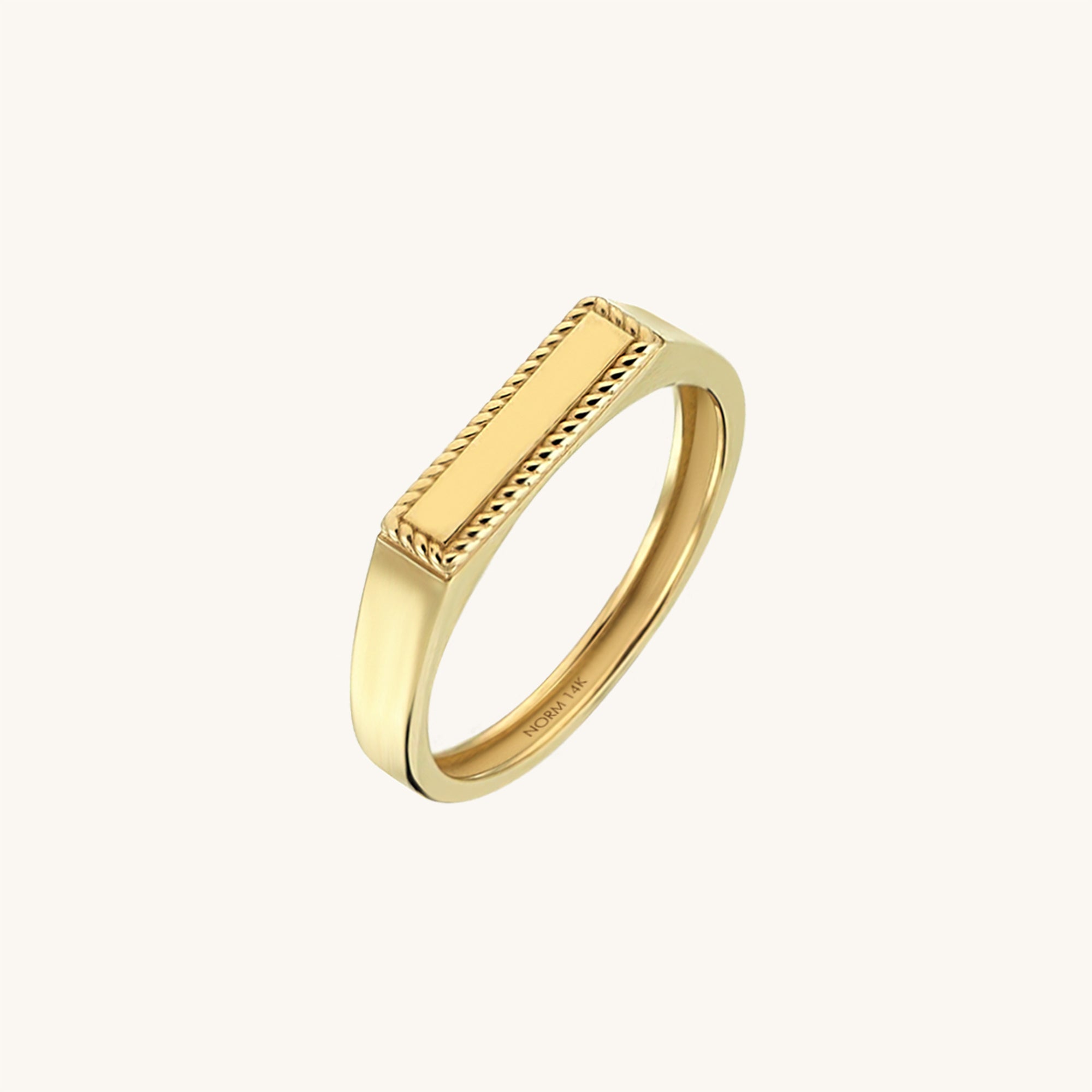 Vintage Engravable Signet Ring in 14k Real Gold