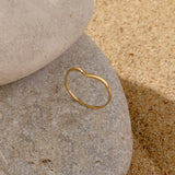 Dainty Wishbone Stacking Ring in 14k Solid Yellow Gold