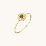 Women's 14k Yellow Gold Garnet Sunshine Ring